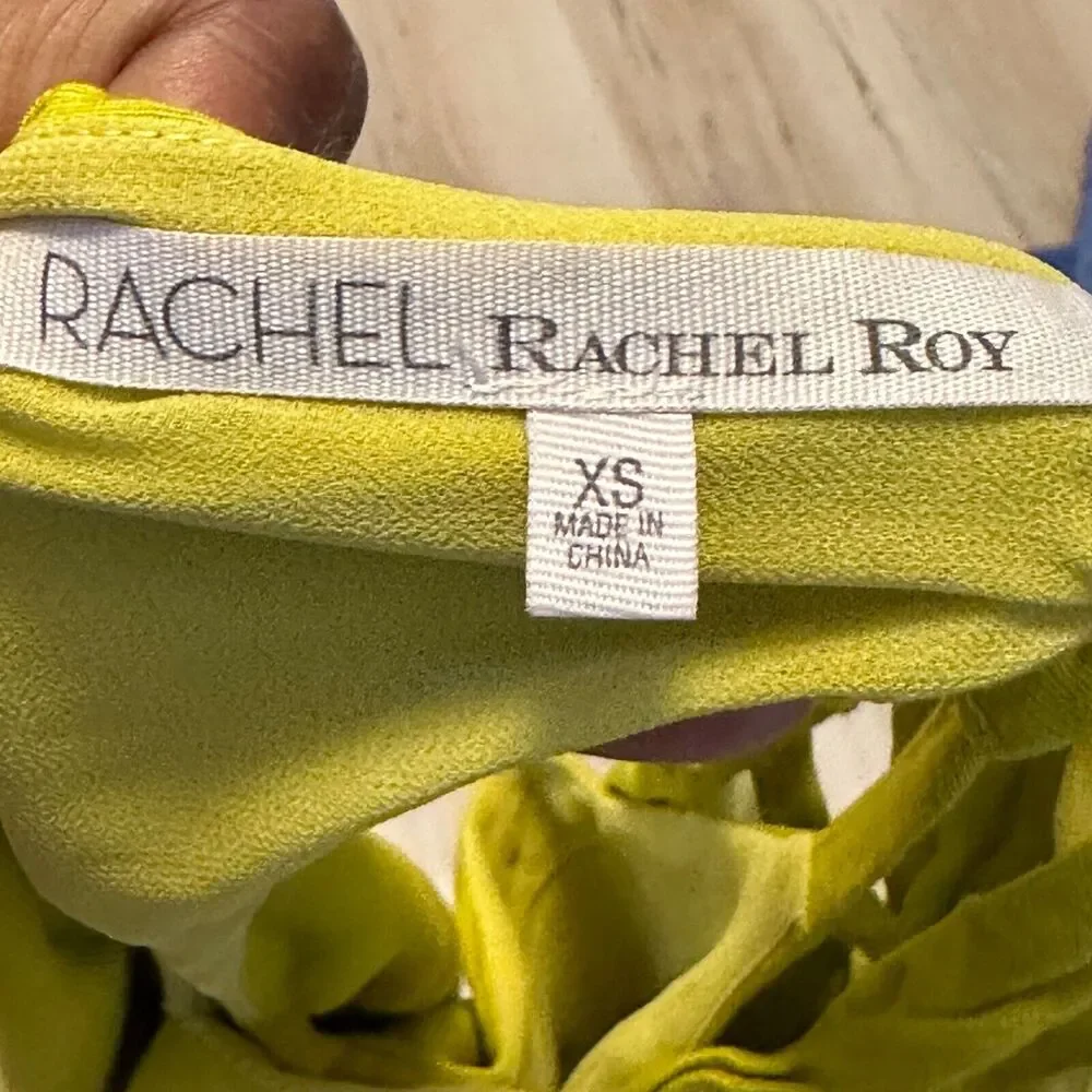 Rachel Rachel Roy Lime Green Halter Neck A Line‎ Dress Size XS